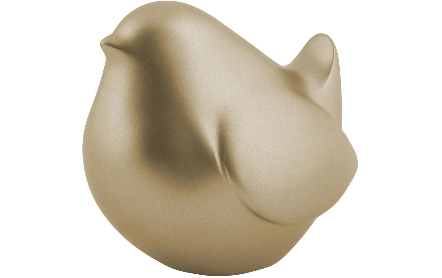 present time Dekofigur Fat Bird Polyresin, Metallic gold