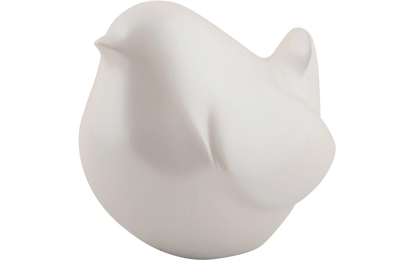 present time Dekofigur Fat Bird Polyresin, Metallic white