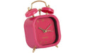 KARLSSON Wecker Metallic Glam square Exkl. 1 x AA Batterie, Dark pink