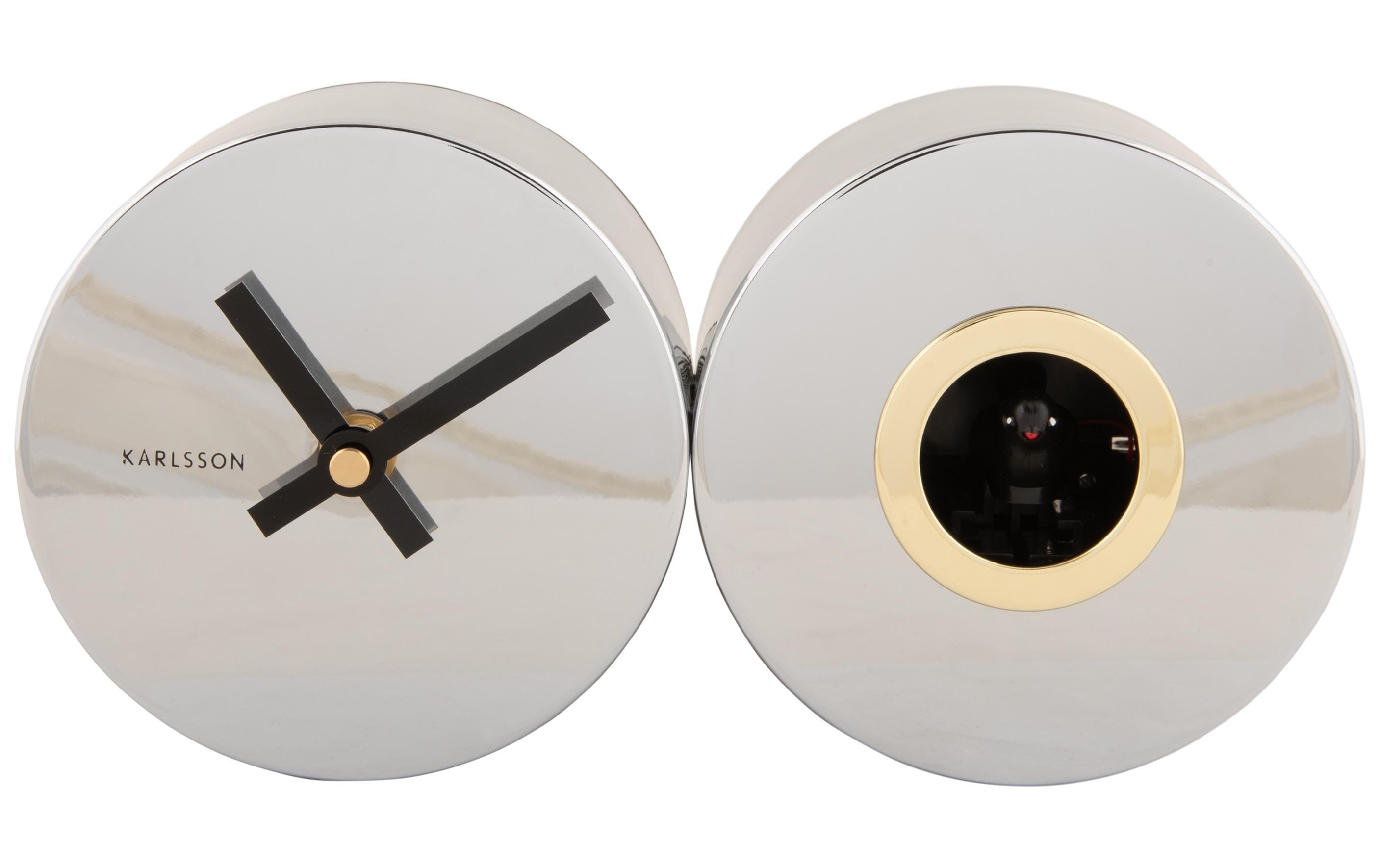KARLSSON Wanduhr Duo Cuckoo Exkl. 3 x AA Batterie, Silber plated