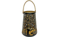 Dameco Laterne Forest mit Kordel, Metall Schwarz-Gold, 26x41 cm (DxH)