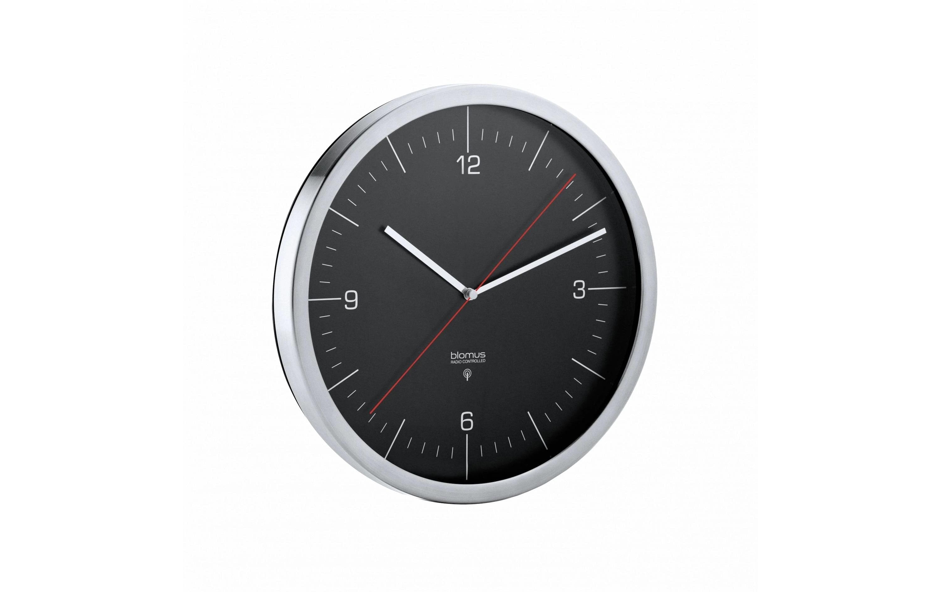 Blomus Funk Wanduhr CRONO L 30.5 cm, Schwarz