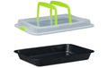 relaxdays Backform Eckig mit Transporthaube, Schwarz/Grün