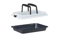 relaxdays Backform Eckig mit Transporthaube, Schwarz