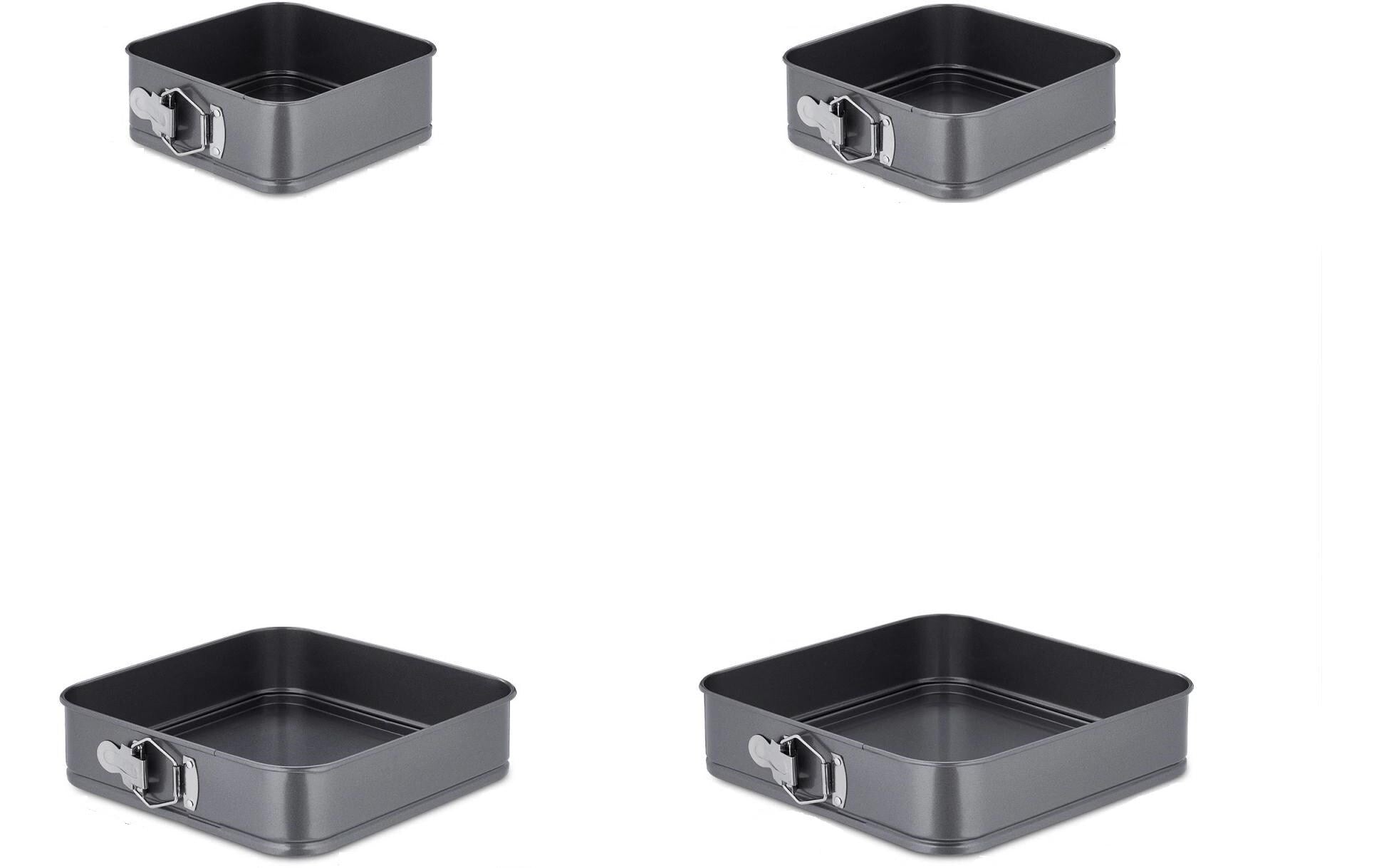 relaxdays Springformen-Set eckig Set mit 4 Grössen, 18/20/26/28cm