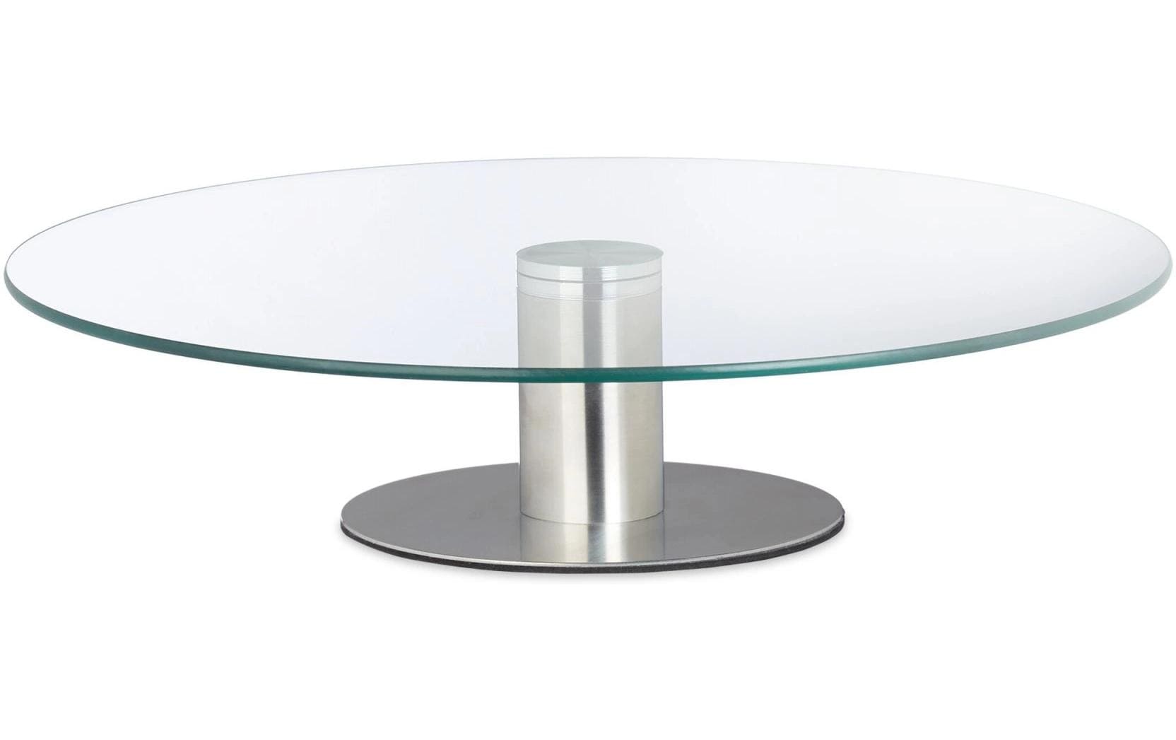 relaxdays Tortenplatte Glas/Edelstahl, 30cm