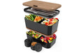Umami Lunchbox Nestable L 18.2x11x7cm, 1.5 Liter, Cherry Black
