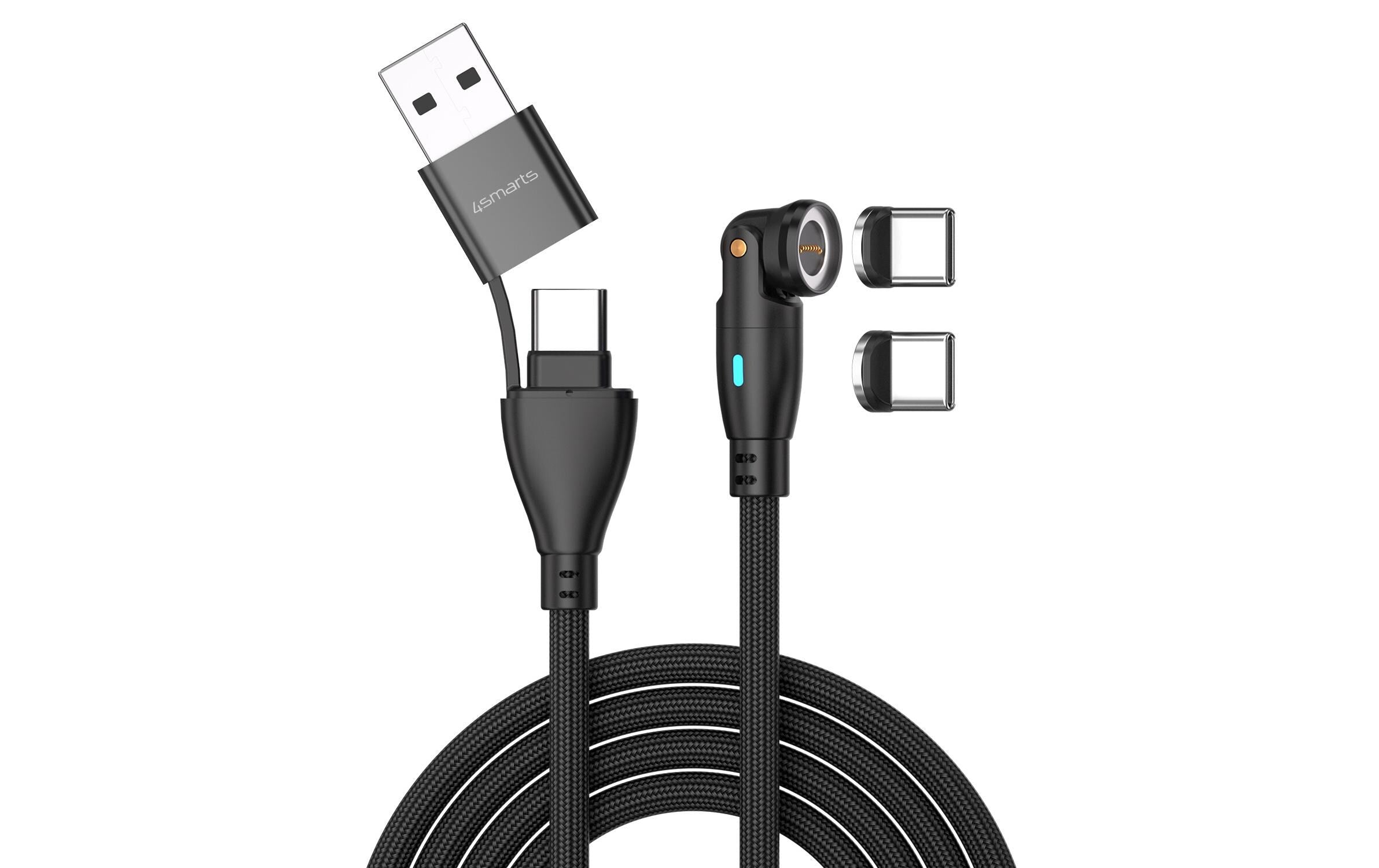 4smarts USB-C/A Kabel, 1.8m, schwarz 100W