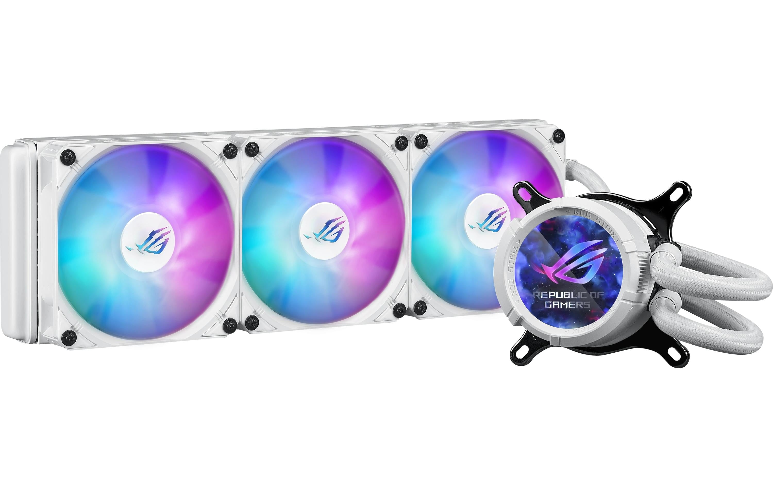 Asus ROG STRIX LC III 360 ARGB LCD WHT Liquid CPU Cooler, IPS LCD, 3x120mm ARGB