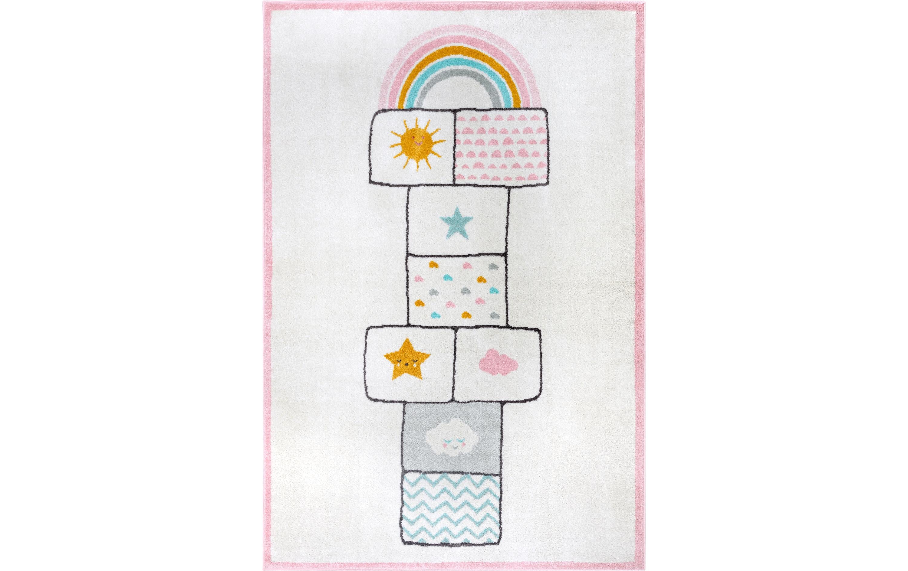 Hanse Home Kinderteppich Hüpf-Abenteuer 100% Polypropylen, 120x170x0.7cm, Rosa