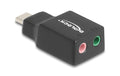 Delock USB-C Stecker-2x3.5mm Klinke Plug&Play Audio Adapter, schwarz