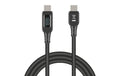 Delock USB2.0 Schnelladekabel USB-C/C Stecker/Stecker, 1.20m, 140W mit Anzeige