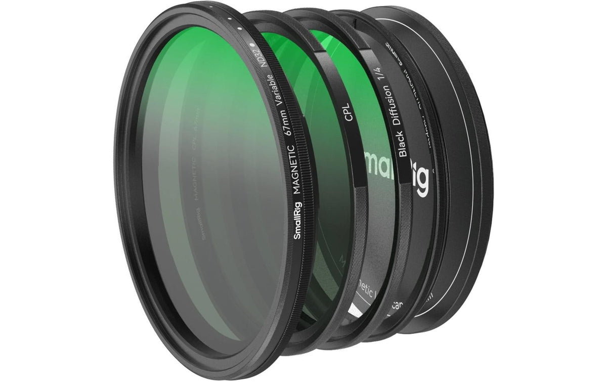 SmallRig 5-in-1 Attachable Filter Kit 67mm VND 2-32 & CPL & 1/4 Effect Black Mist