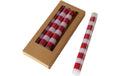 Boltze Stabkerze Stripy Rot 4-teilig, Paraffin-Wachs, 20cm x 2.2 cm