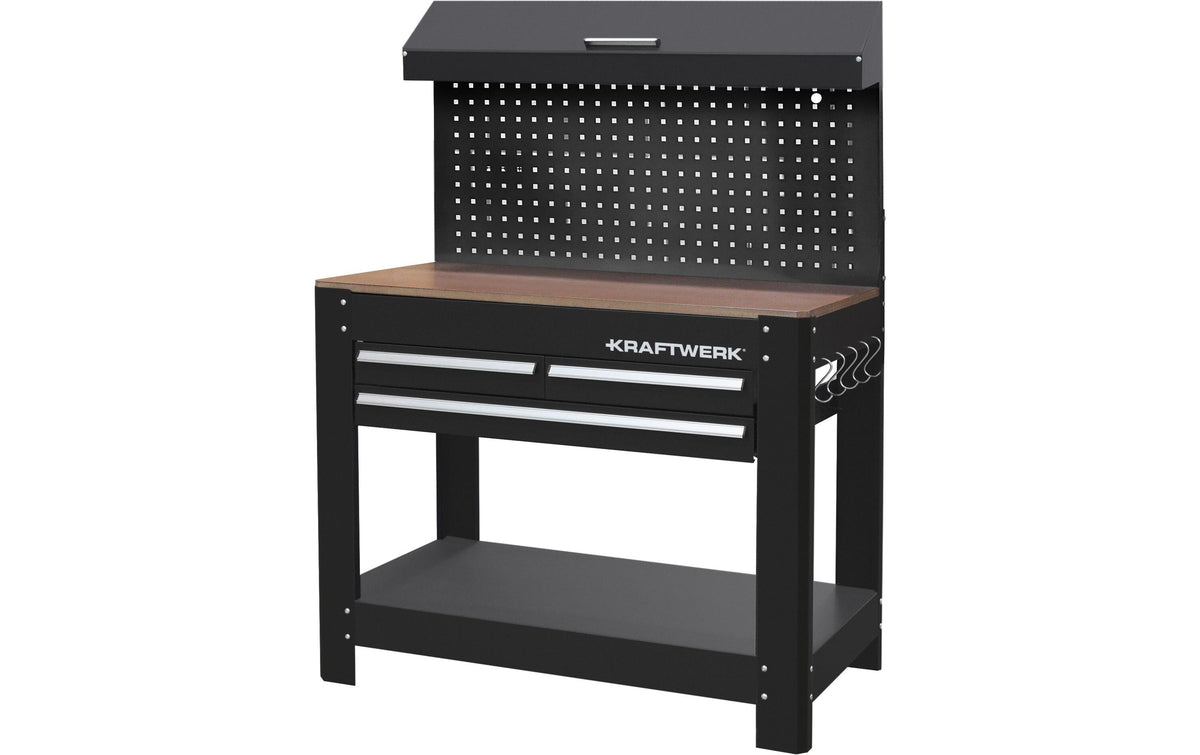 Kraftwerk Werkbank 1145 x 635 mm mit Werkzeuglochwand und Oberschrank