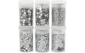 Creativ Company Glitter- und Pailetten-Sor. Bio silber, 6 x 5 g