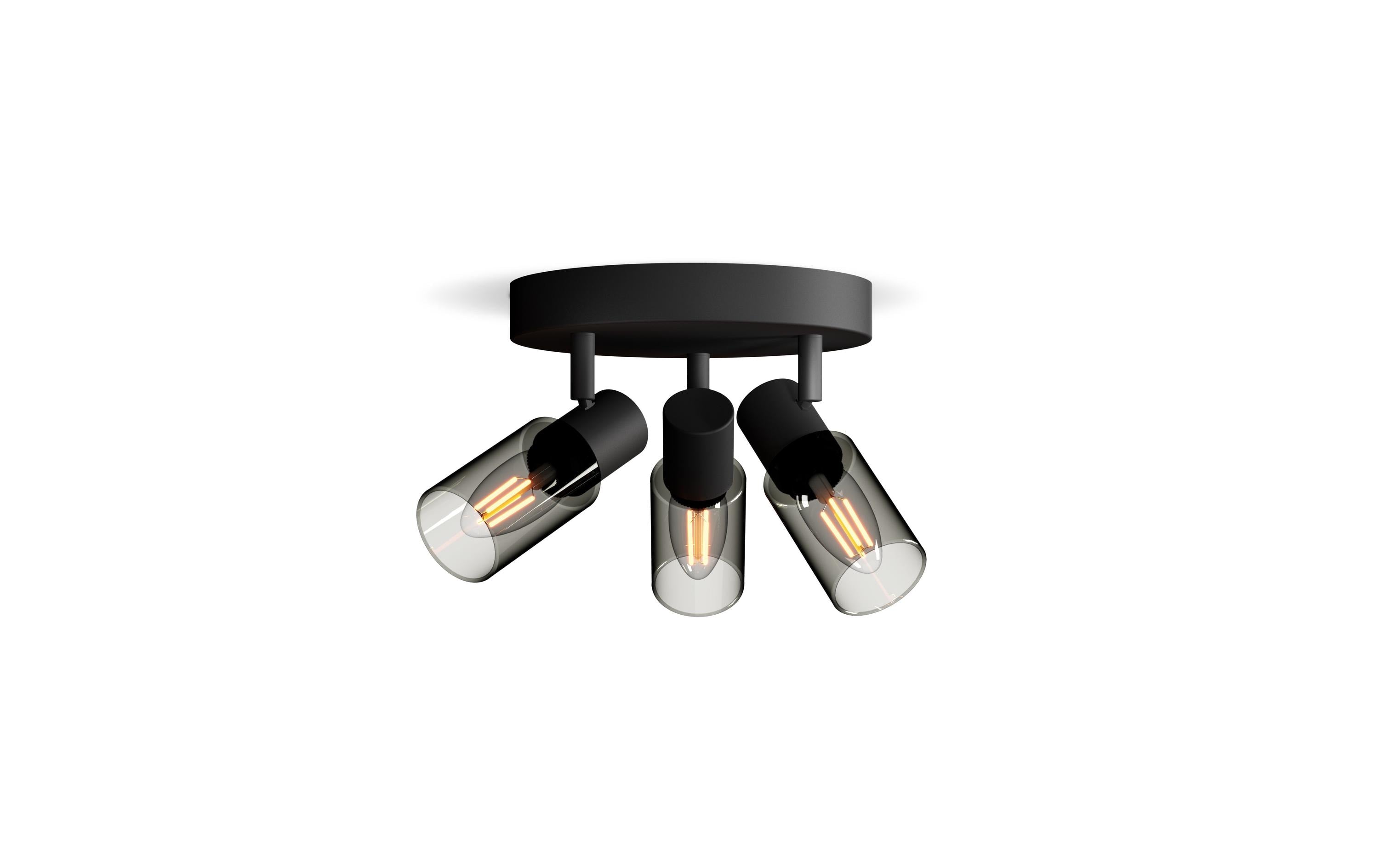 Philips 3er Spot  Palms 25W E14, rund, sz, ohne Leuchtmittel
