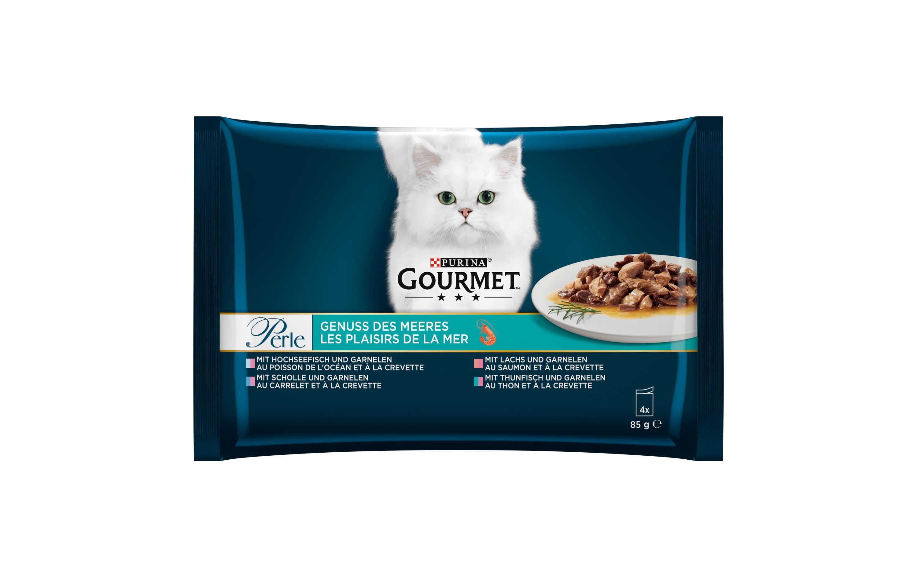 Gourmet Perle Lachs, Goldbutt, Thunfisch Hochseefisch, 4x85g