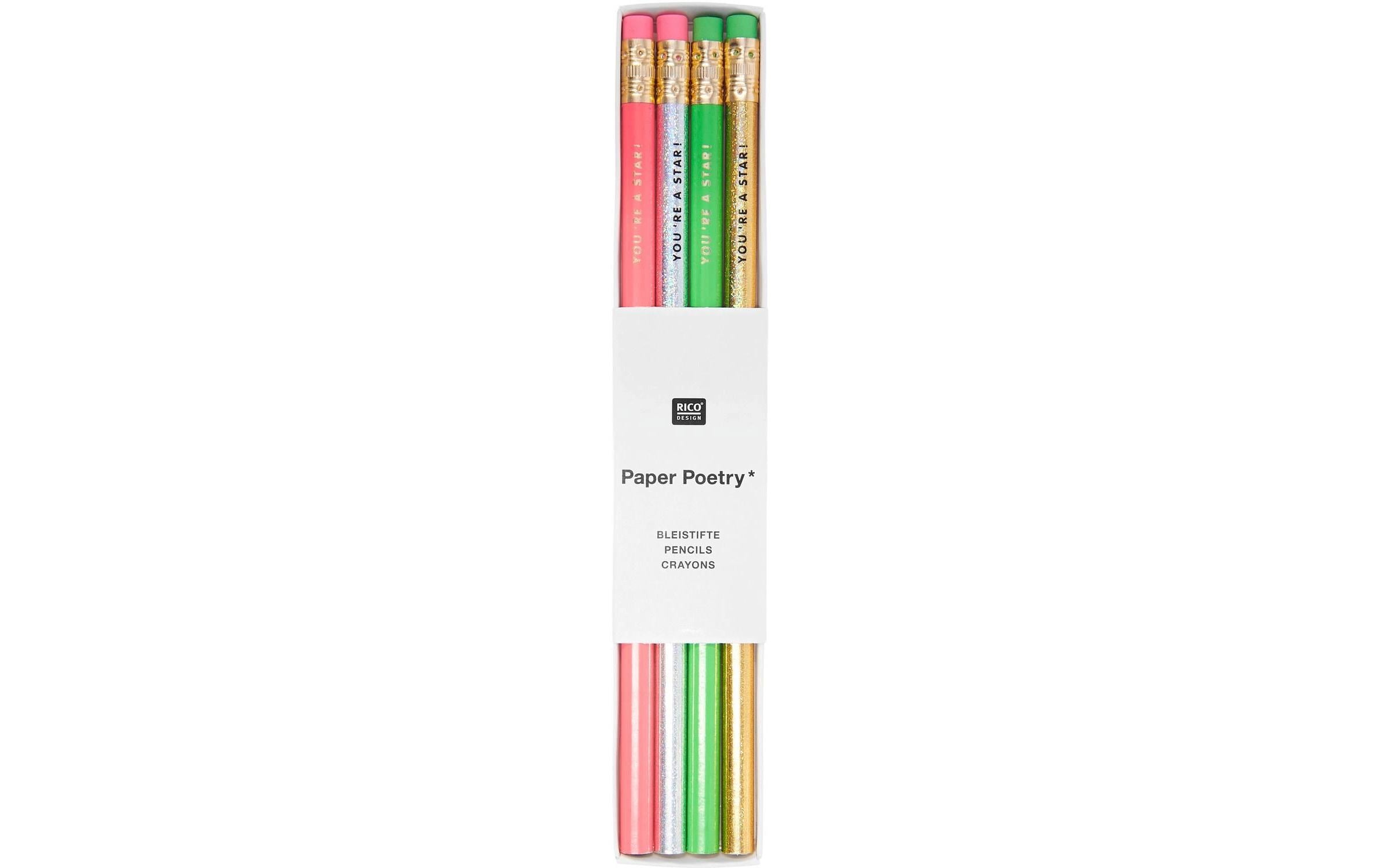 Rico Design Bleistift Neon 4 Stück, HB