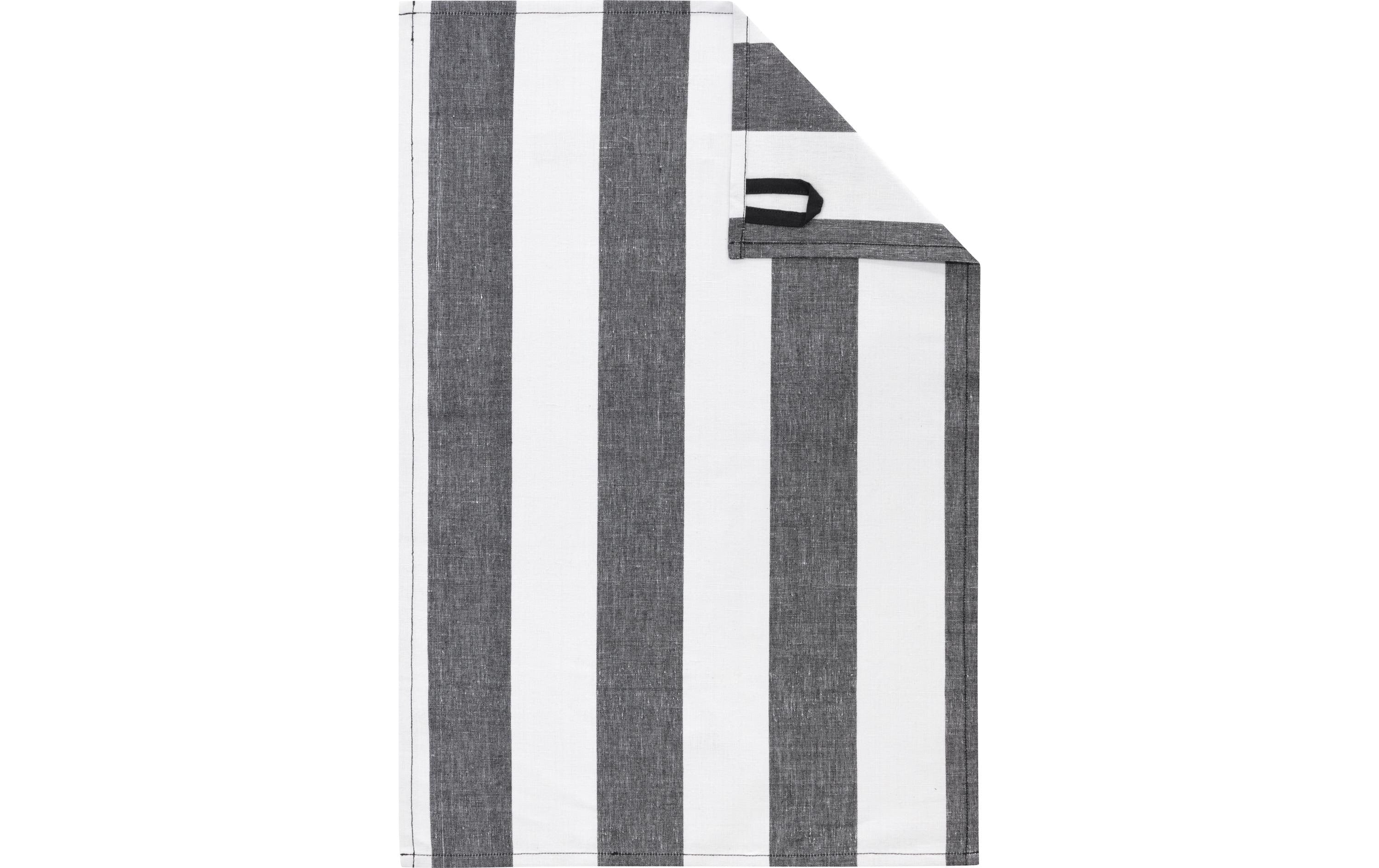 Cawö Geschirrtuch Zoom Blockstreifen 50x70cm, Schwarz/Weiss