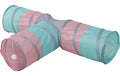 Kerbl Katzentunnel Triangle Ø25x80x50cm türkis/ rosa/grau