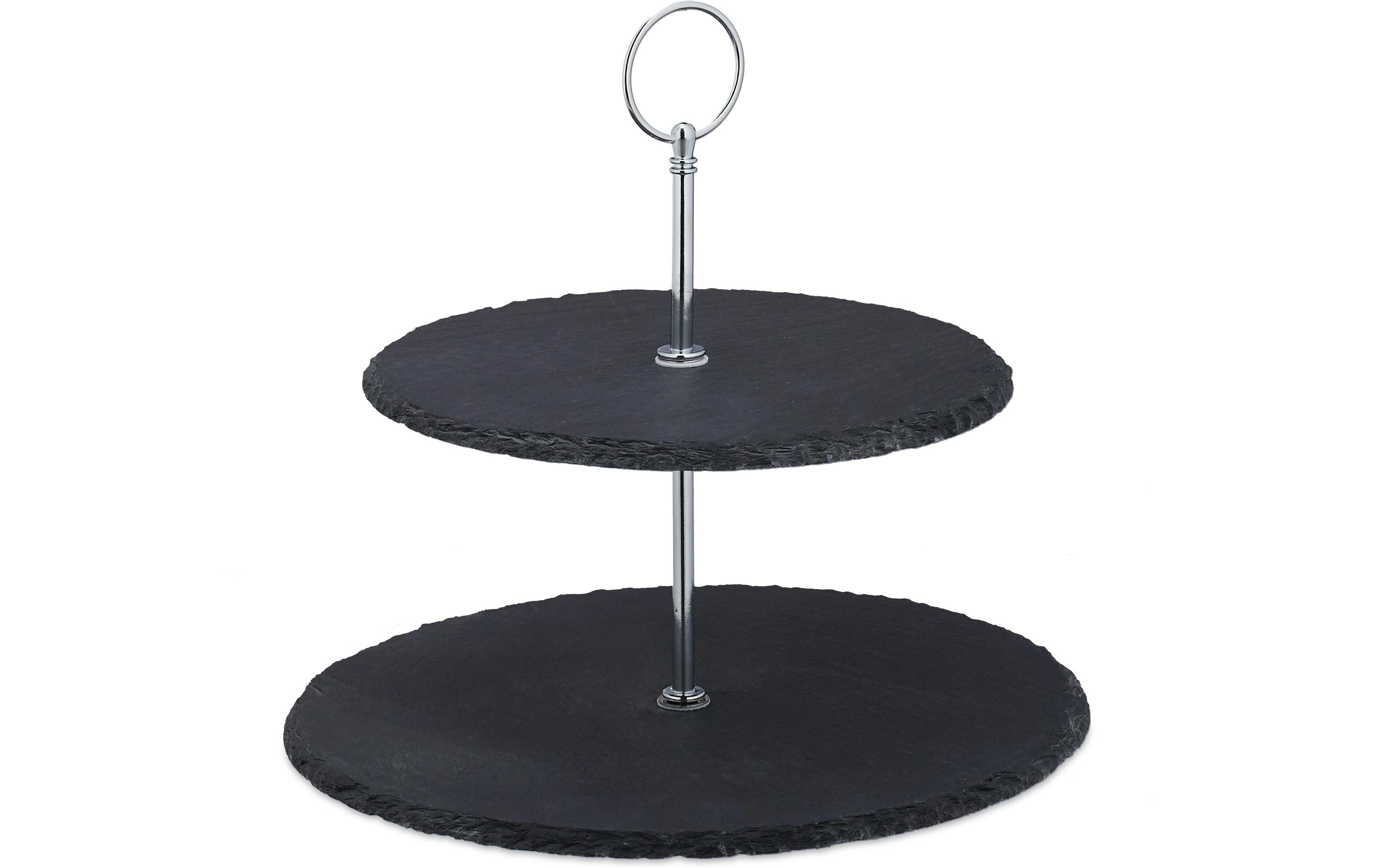 relaxdays Etagere 2-Stufen Schiefer