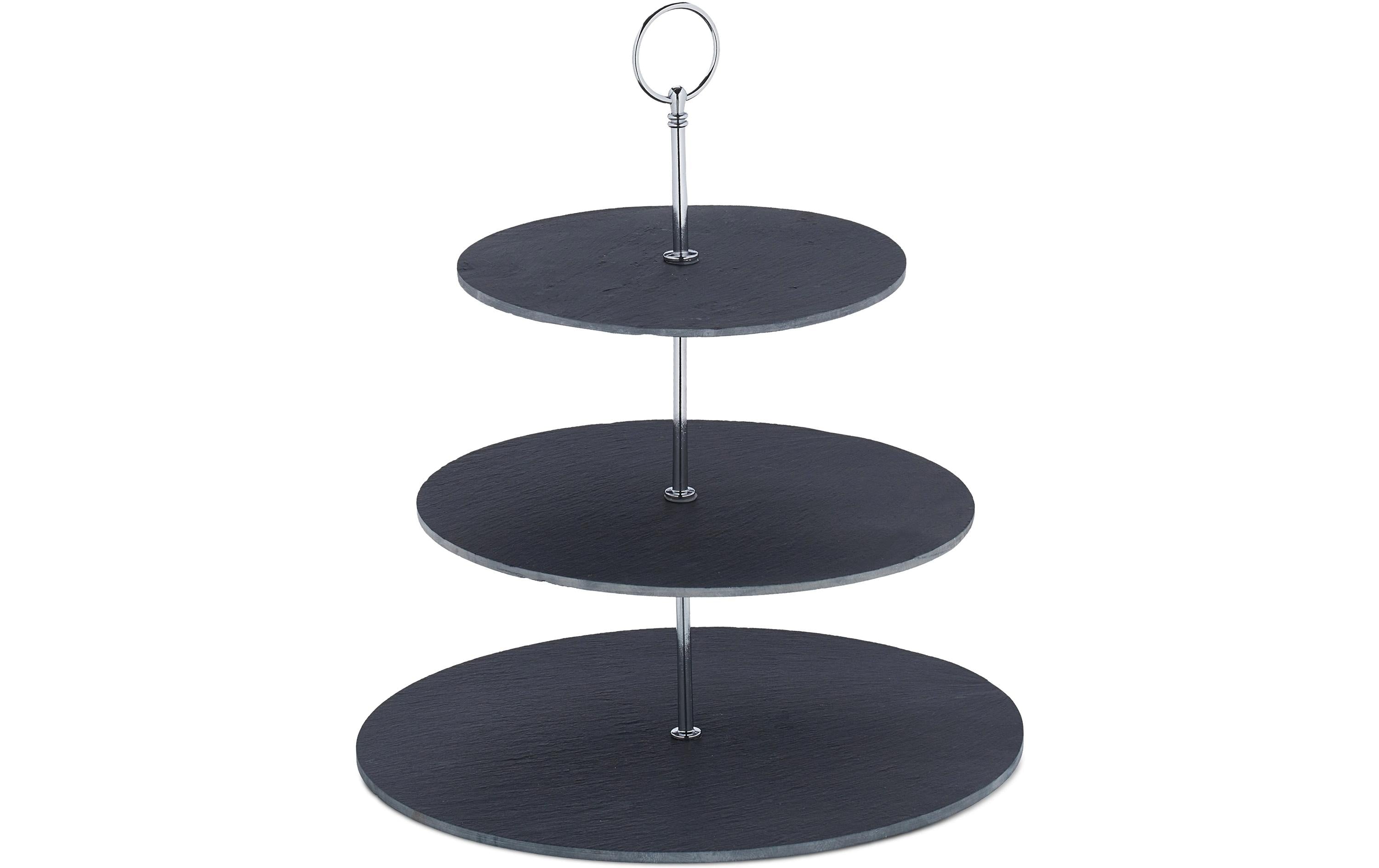 relaxdays Etagere 3-Stufen Schiefer