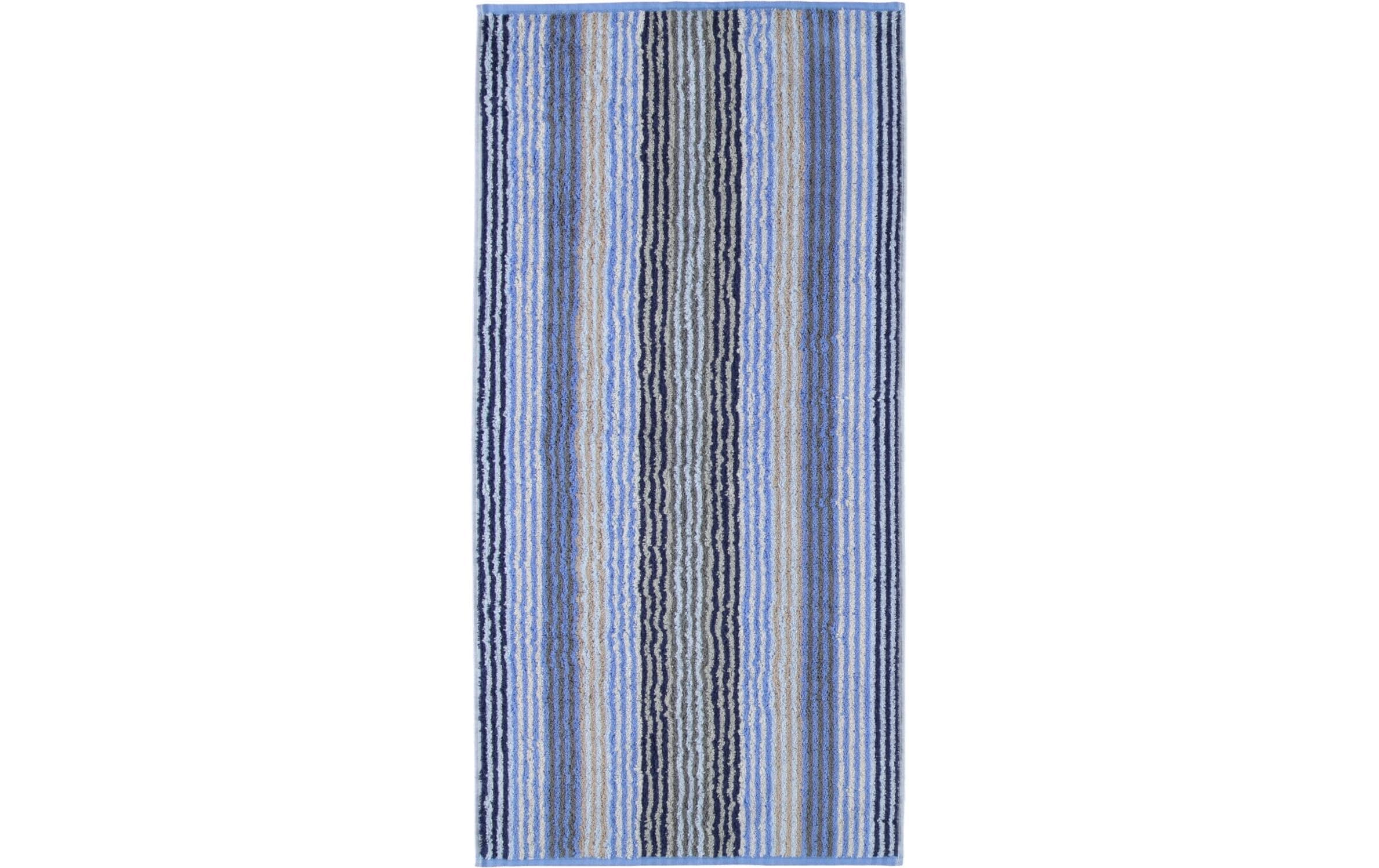 Cawö Handtuch Unique Streifen 100% Bauwmolle, 50x100cm, Saphir