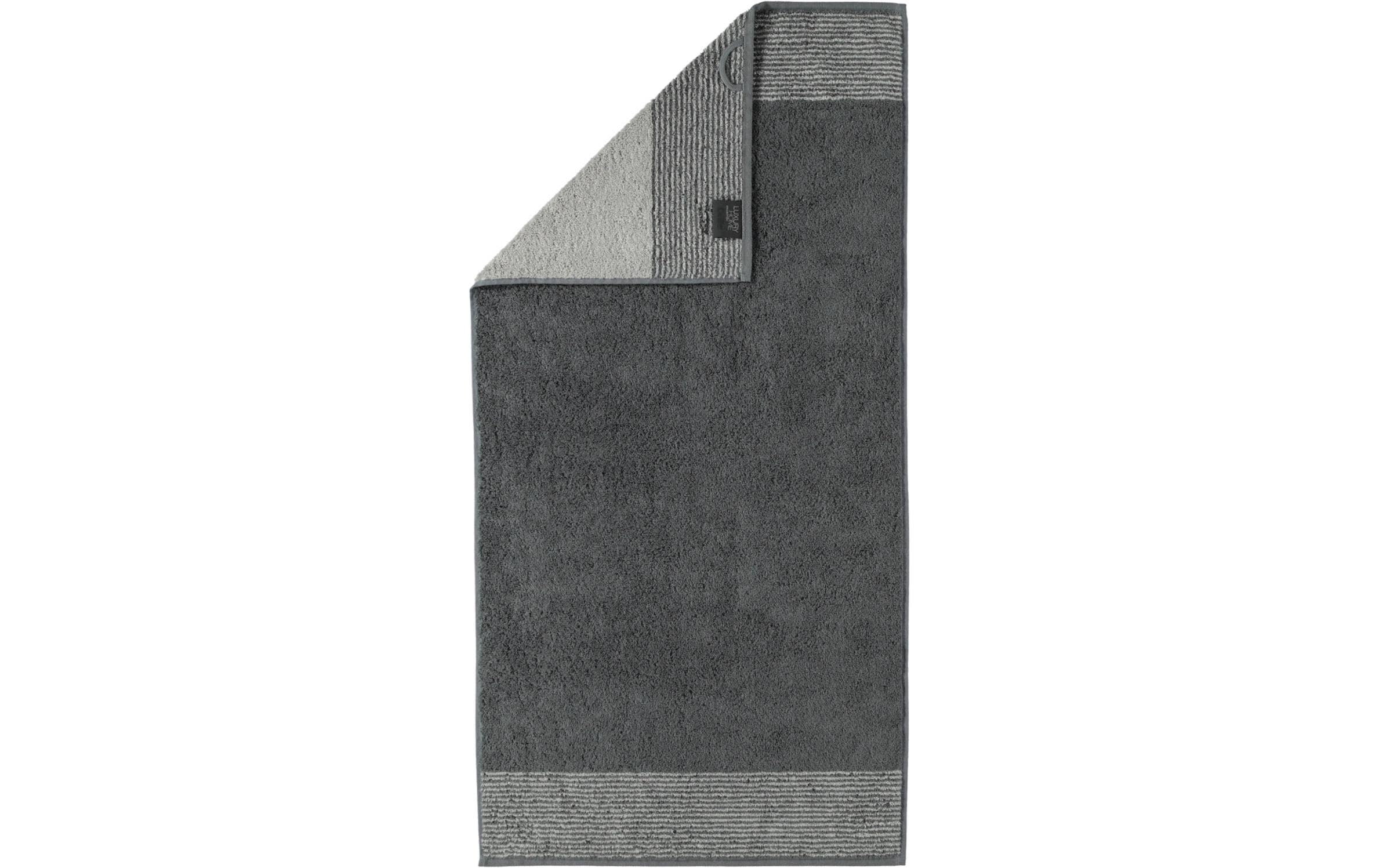 Cawö Handtuch Two Tone 100% Baumwolle, 50x100cm, Schiefer