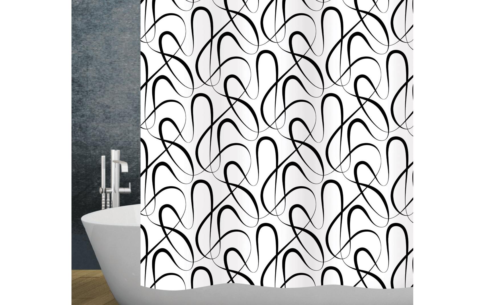 Diaqua Duschvorhang Swing Black 100% Polyester, 120x200cm (BxH)