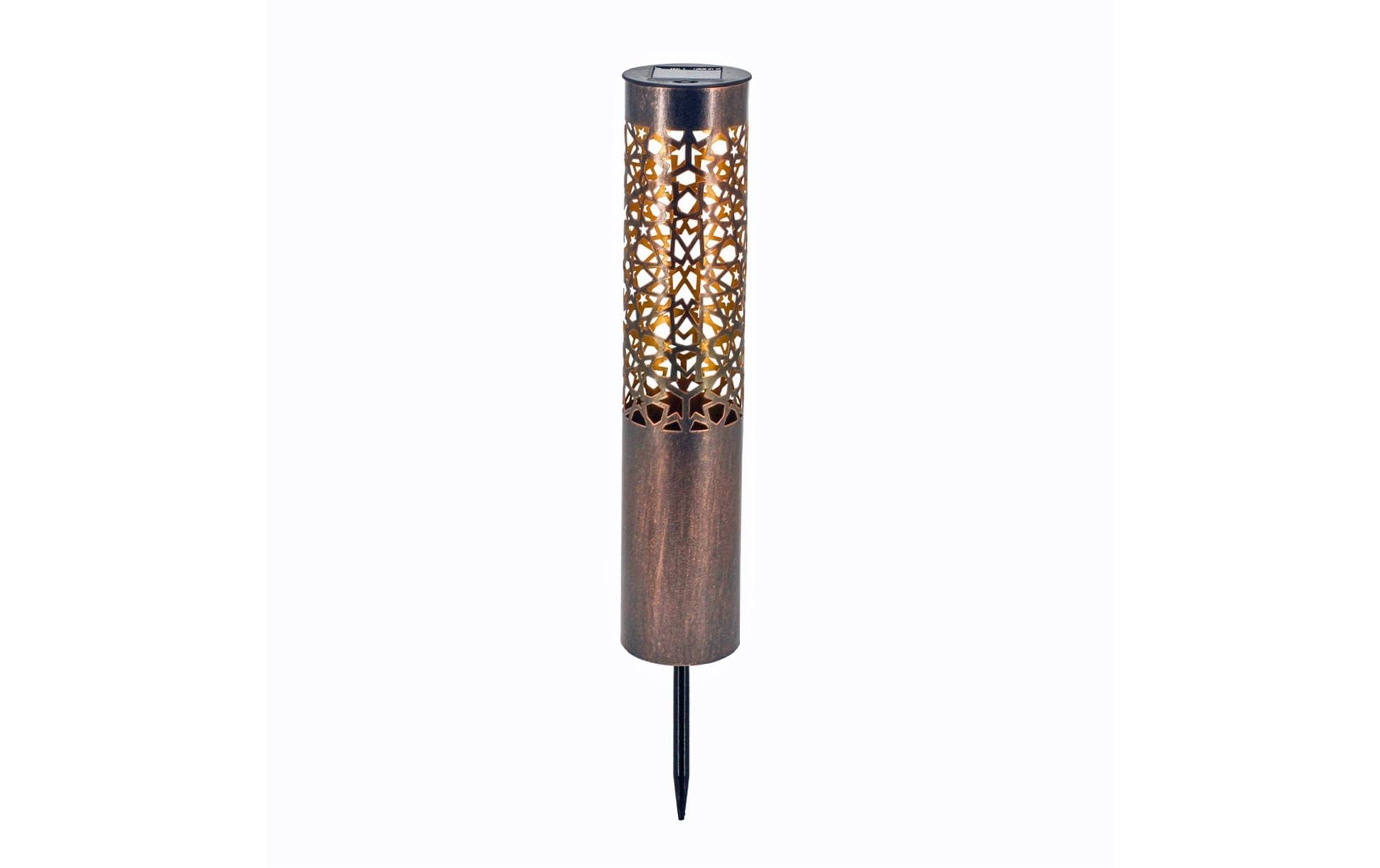 Dameco LED Solar Sterne Bronze LED ww, D:8.5cm H:38cm, Erdspiess 12cm