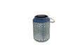 Dameco LED Solar Laterne Muster blau LED ww, L12.5cm x B15cm x H17.5cm