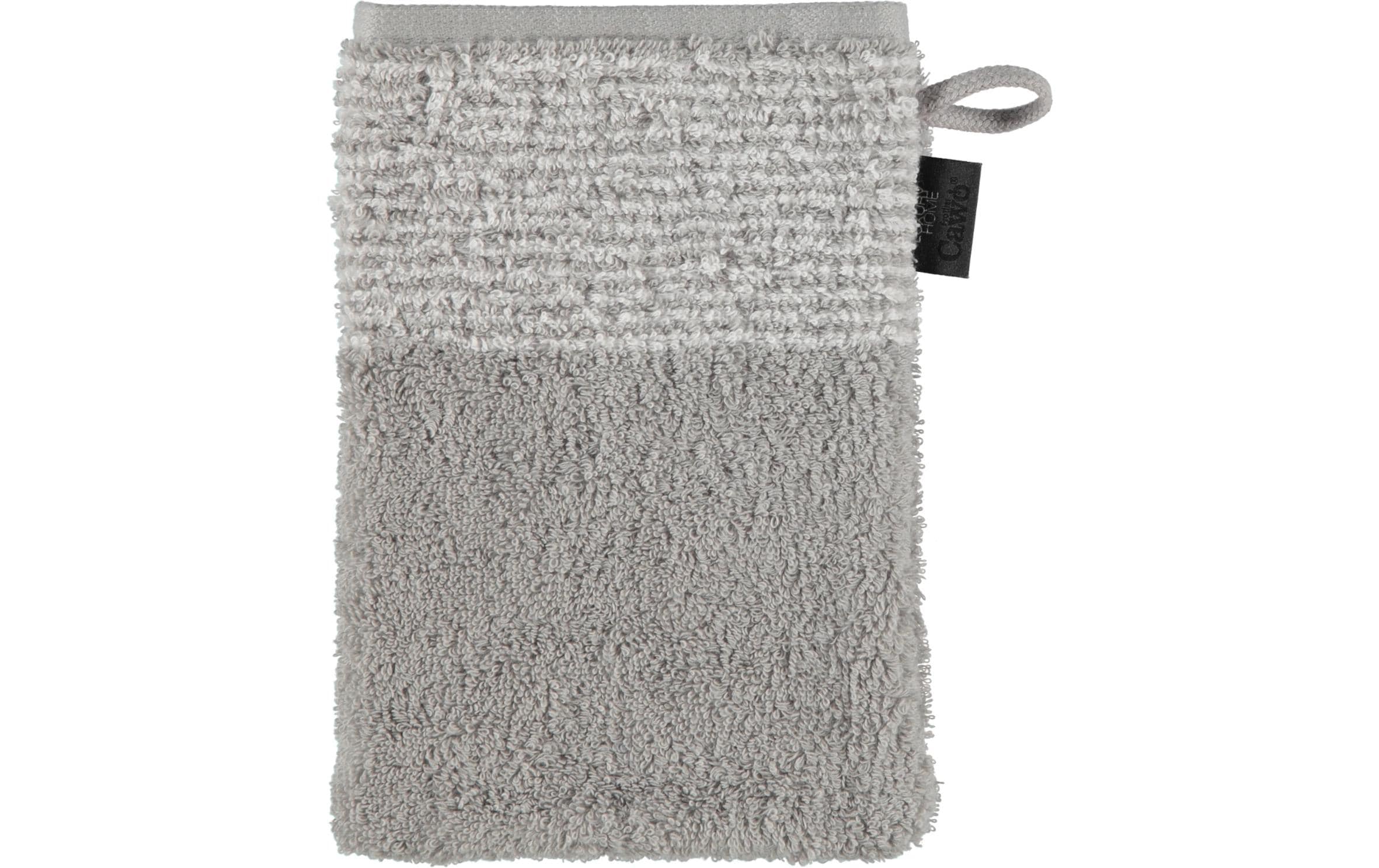 Cawö Waschhandschuh Two Tone 100% Baumwolle, 16x22cm, Platin