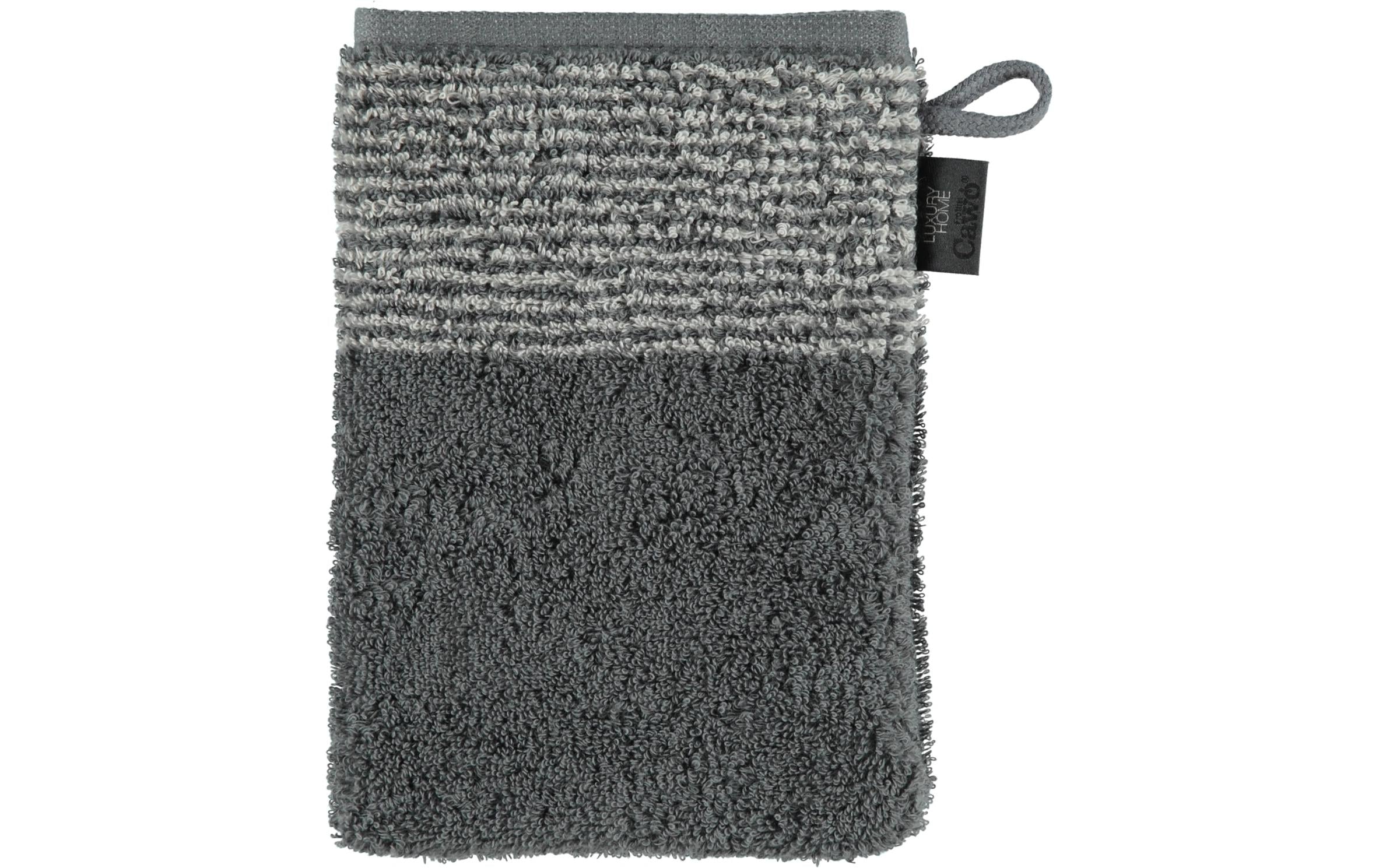 Cawö Waschhandschuh Two Tone 100% Baumwolle, 16x22cm, Schiefer
