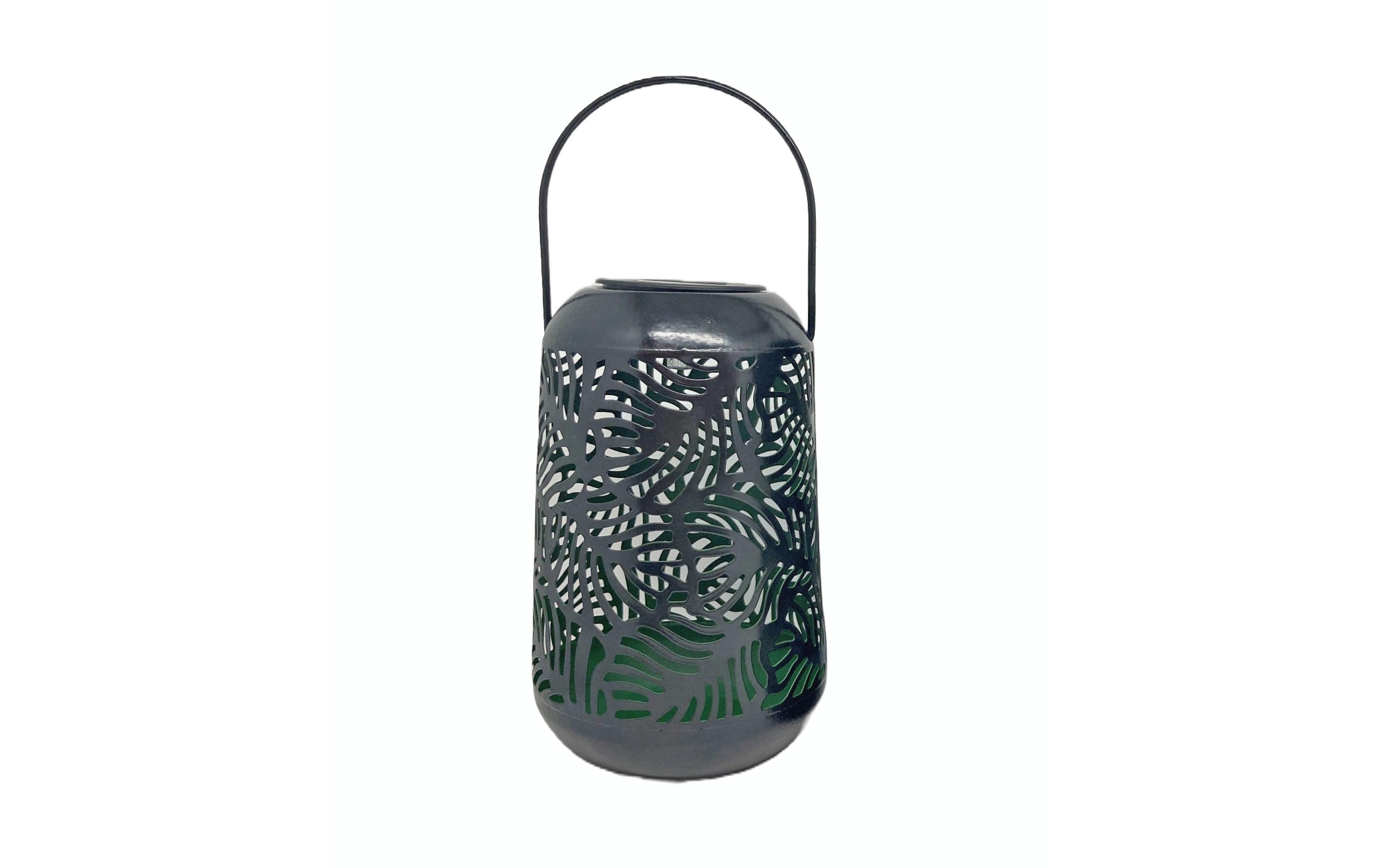 Dameco LED Solar Laterne Ginko grün LED ww, D11cm H18cm