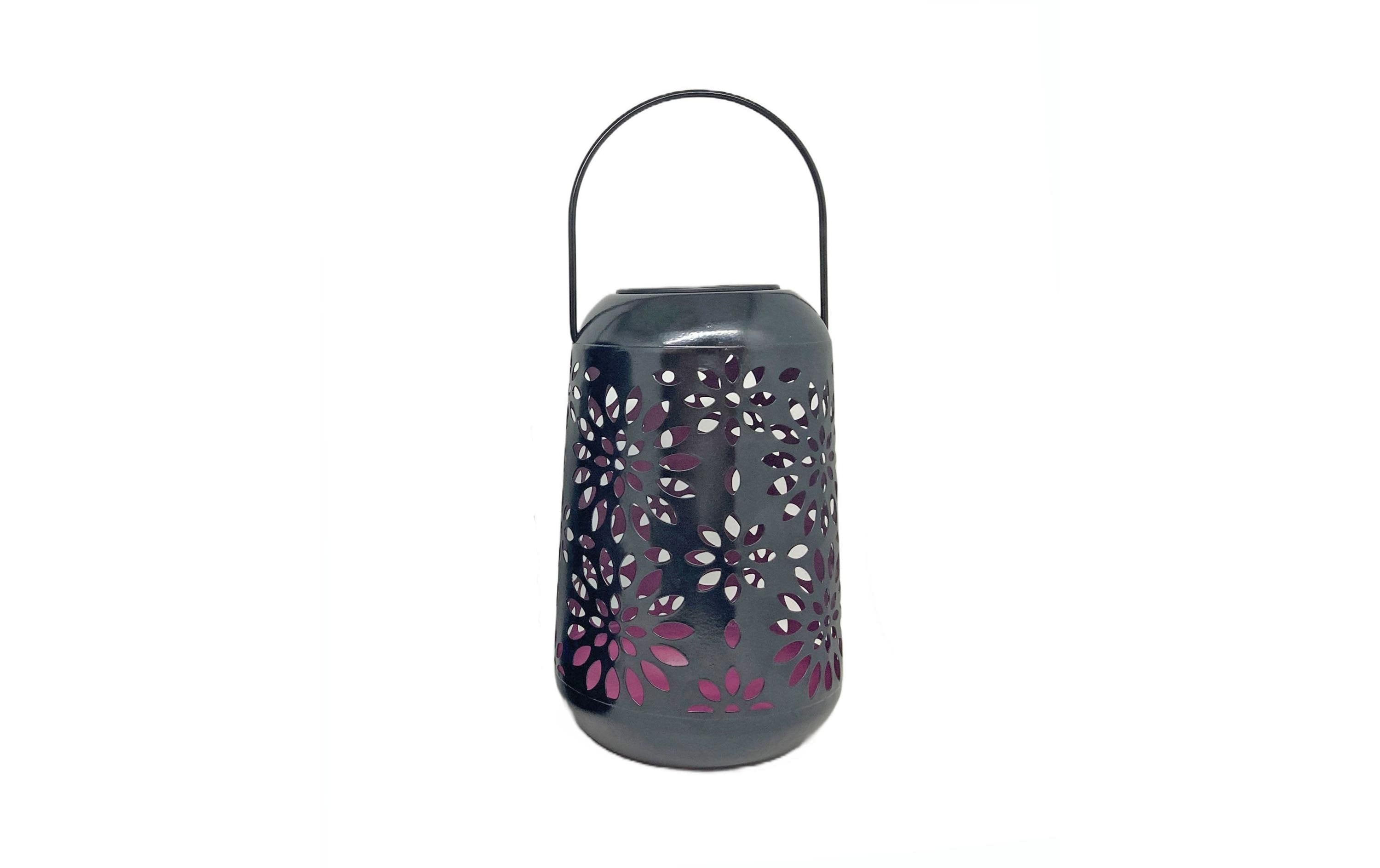Dameco LED Solar Laterne Blüte pink LED ww, D11cm H18cm