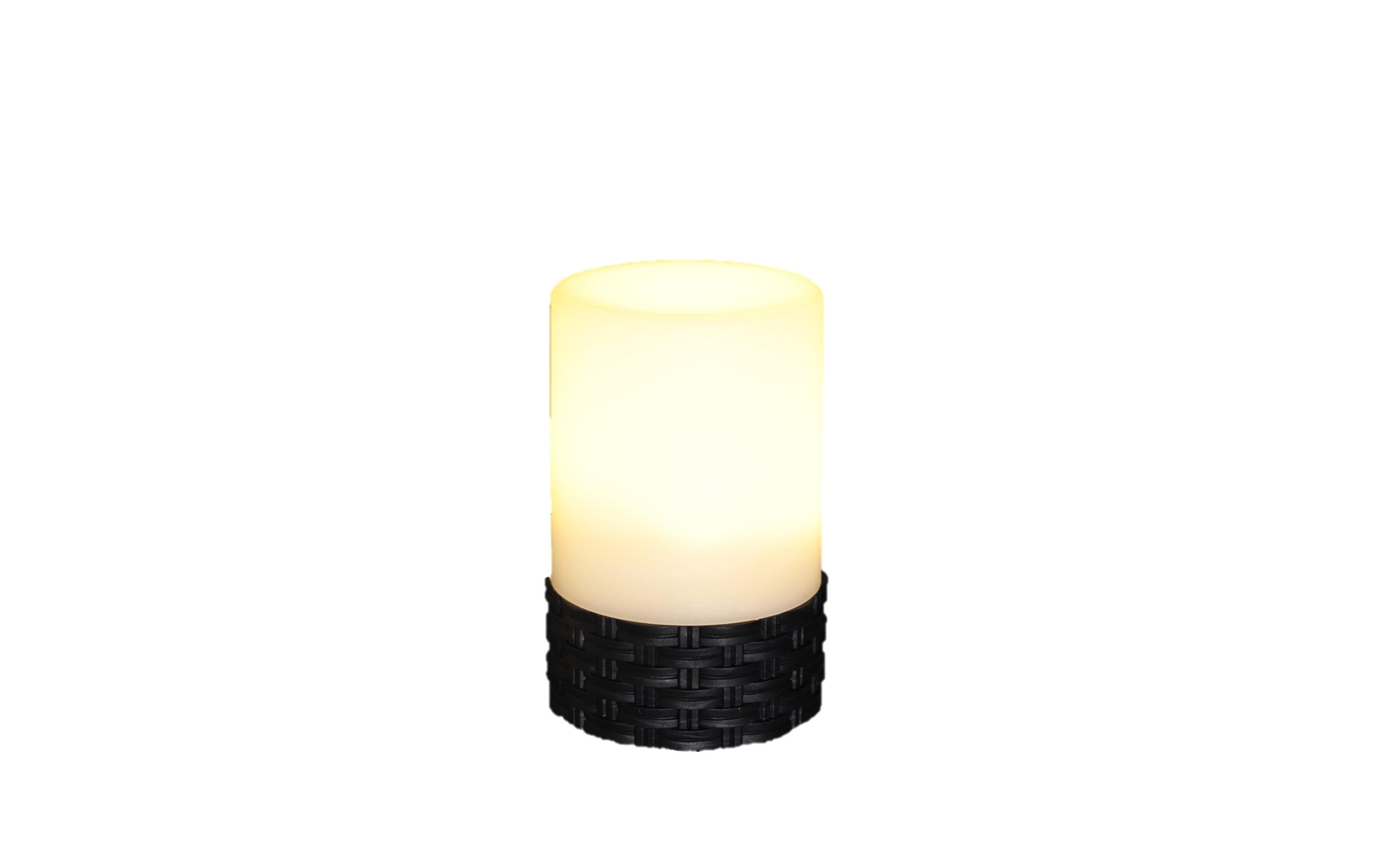 Dameco LED Solar Rattan Tisch Leuchte LED ww, D7.6cm x H11.5cm, ON/OFF Schalter