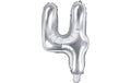 Partydeco Folienballon Zahl 4 klein 35 cm, silber, 1 Stk