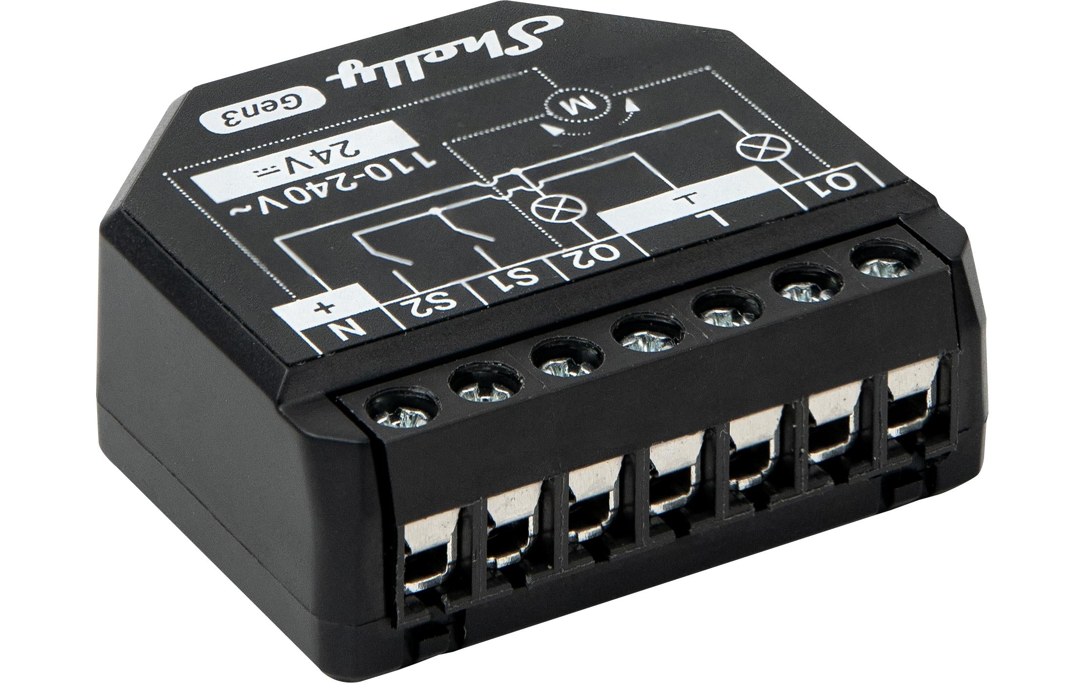 Shelly Plus 2PM Gen3 WiFi-SwitchX2 WLAN Schalt-Messaktor, 2x 10 A, Bluetooth