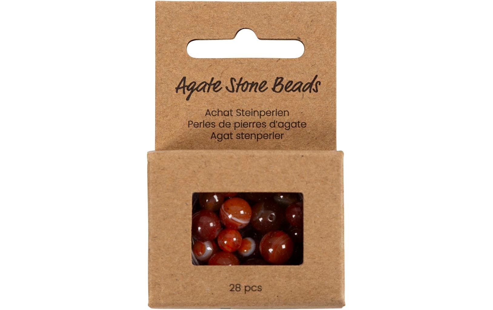 Creativ Company Perlen Achatstein 6-10 mm, Lochgrösse: 0.9-1mm, orange