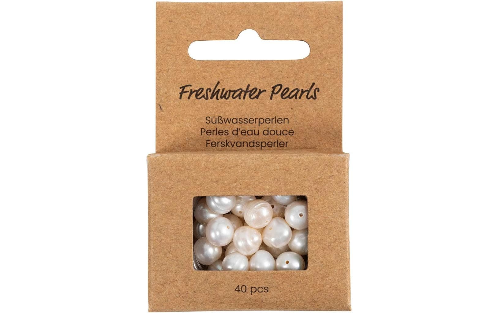 Creativ Company Süsswasserperlen 4 mm, Lochgrösse: 1  mm, weiss