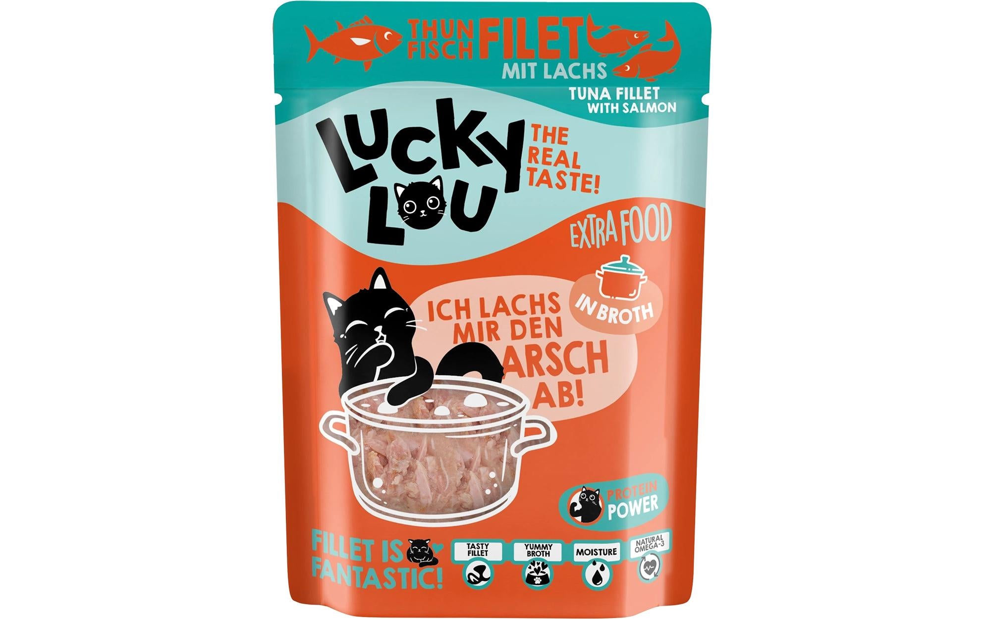 Lucky Lou Extra Food Thunfisch & Lachs Beutel in Sud, 70g