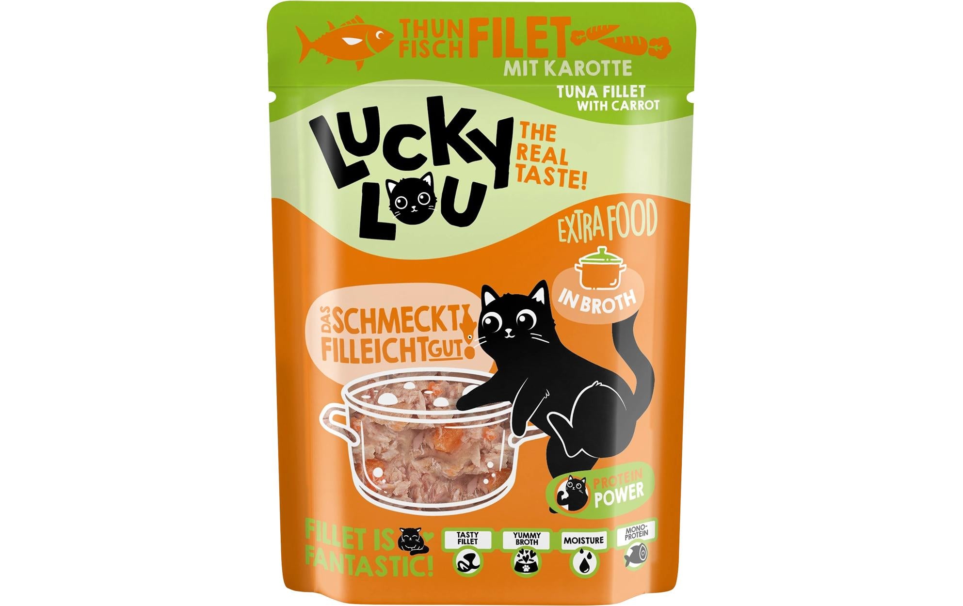 Lucky Lou Extra Food Thunfisch mit Karotte Beutel in Sud, 70g