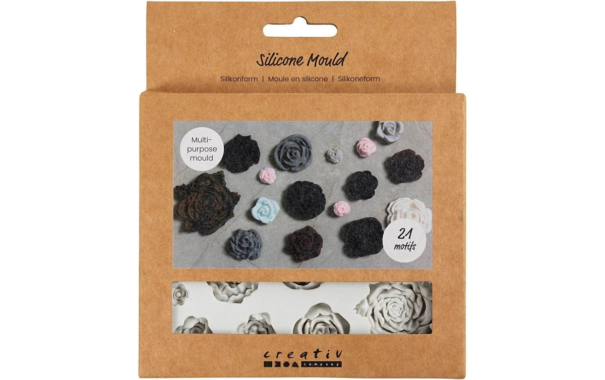 Creativ Company Giessformen Silikon Rosen,  für Seifen, Kerzen, Schmuck