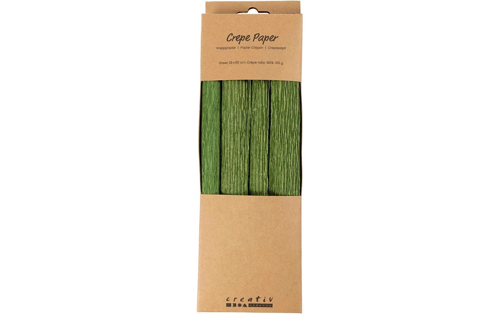 Creativ Company Krepppapier-Set grün, 4 Rollen à 25x60cm