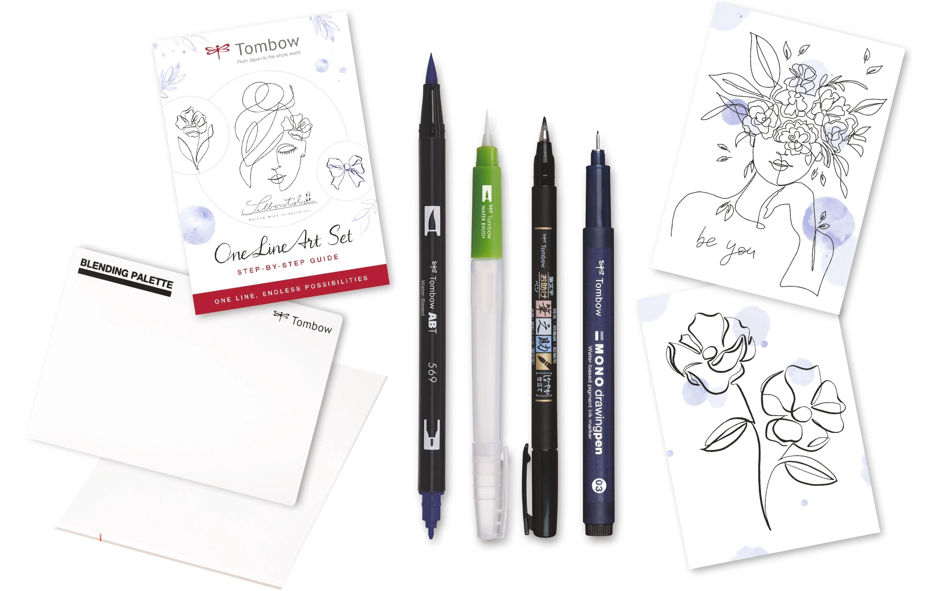 Tombow One Line Art Set und div. Brush Pens
