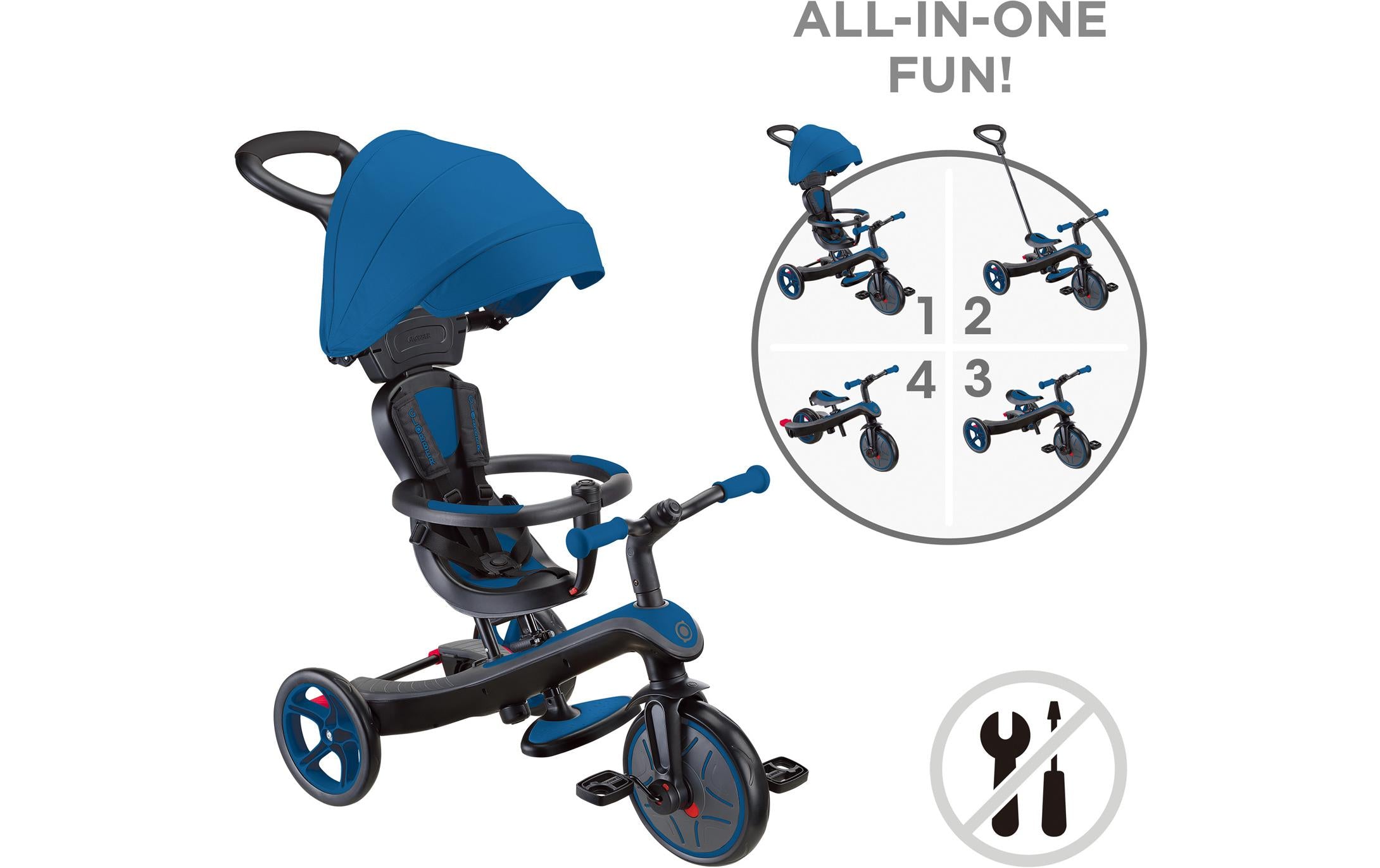 Globber Trike Explorer 4 in 1 Royal Blau