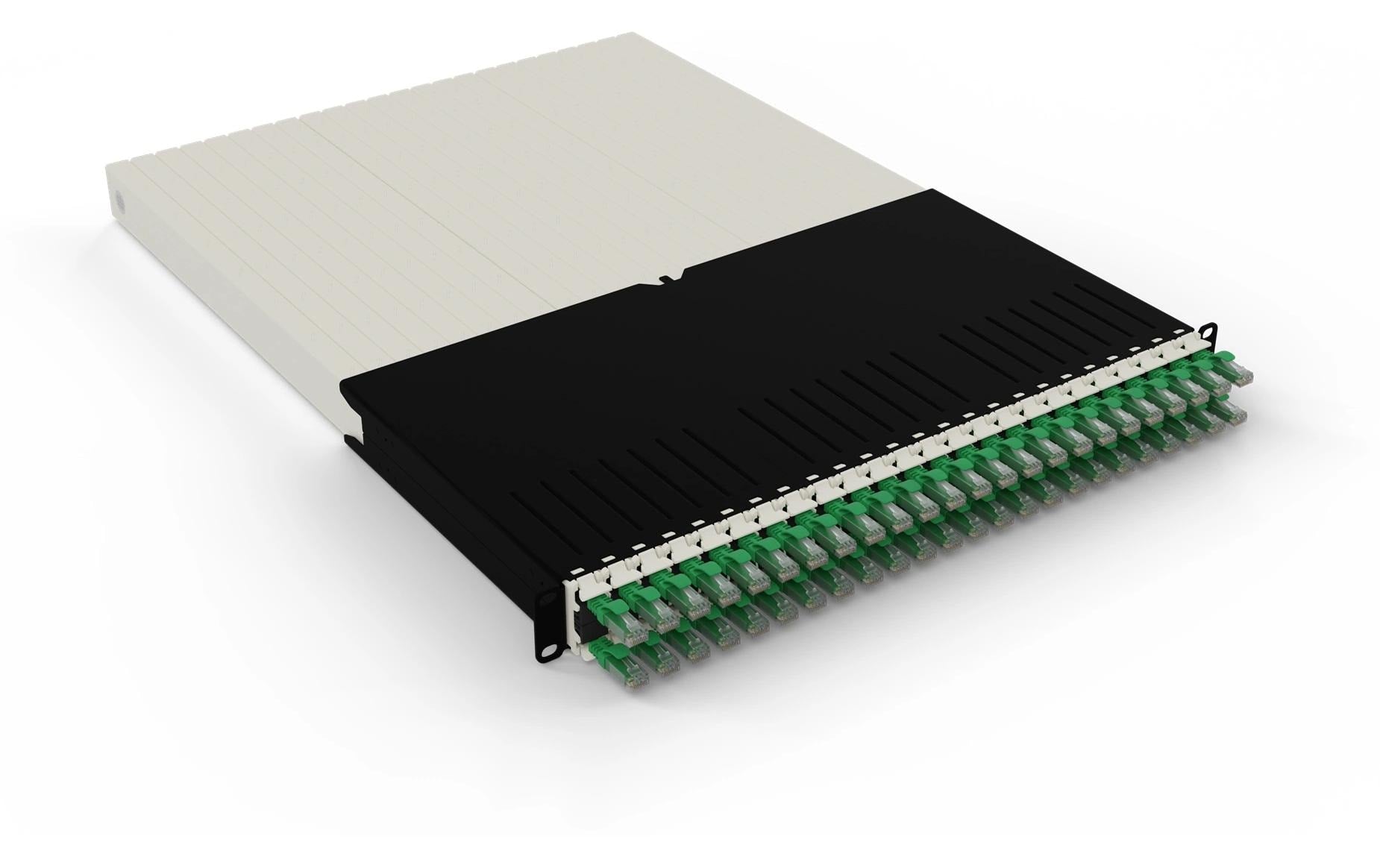 Patchbox One Cat.6A, 19" UTP Grün inkl. 24 Kassetten mit 1.8m Slimpatchkabel