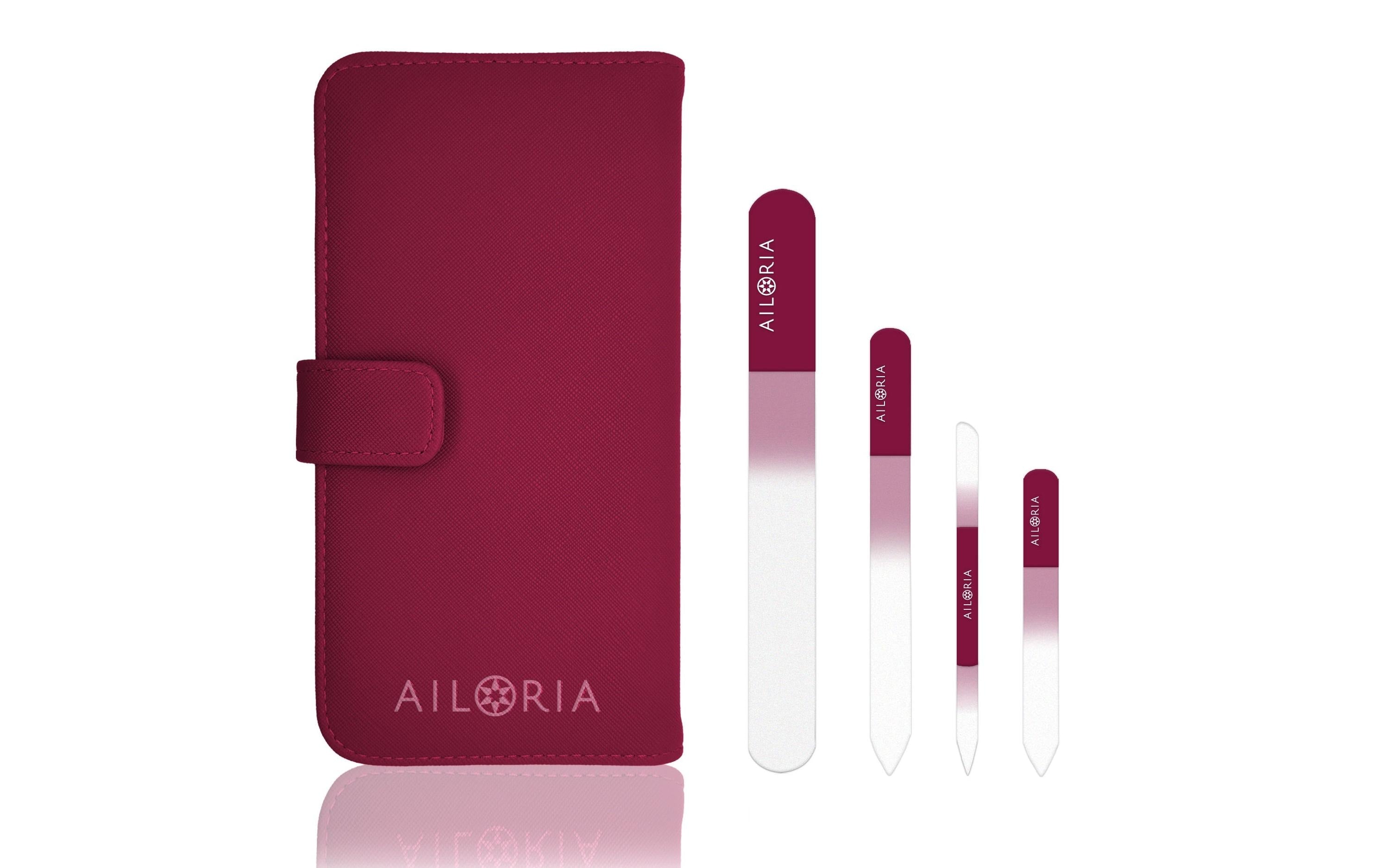 Ailoria Nagelfeilenset im Kunstlederetui Prime Edition, Magenta