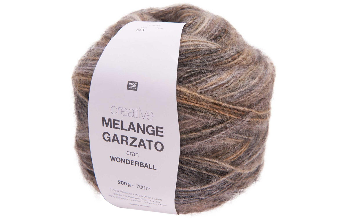 RICO Wolle Melange Garzato natur 200 g, 700 m, 51 % WO, 49 % PO